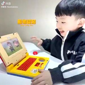 [Tặng Pin] Đồ chơi máy tính mini có nhạc đèn và chuột cho bé