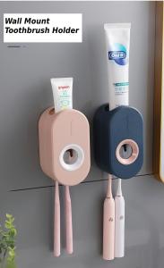 🔥SG READY STOCK🔥Toothbrush holder Automatic Dispenser Wall Mount Toothbrush Holder Lazy Toothpaste Squeezer Bathroom