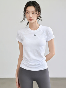 Áo Tập Yoga Nhanh Khô Cho Nữ ALOACTIVE Co Giãn Ôm Vừa Vặn Thoáng Khí Chạy Bộ Thể Dục Pilates Thể Thao Áo Thun Tay Ngắn Mùa Hè