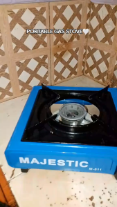 Portable Butane Gas Stove MiniCamping Kitchen Utensils 2800w High HeatOutput Ceramic Enamel Coated Drip PanLightweight