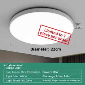 simcNc | Ultra-thin Waterproof Modern LED Ceiling Light