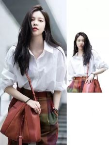 เสื้อเชิ้ตแขนยาวผู้หญิงสีขาว ทรงหลวม ปกโปโล ปกป้องแสงแดด ทรงหลวม แขนยาว ปกป้องแสงแดด ฤดูร้อน 2024 ใหม่