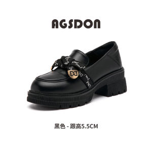 Agsdon Fleece Lined Thick Heel Snow Boots Womens Loafers Shoes Winter Warm Cotton Shoes Increased Height Plush Booties