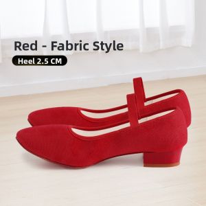 aiwuge | Ballet Folk Dance Exam Representative Black Heel Teacher Dance Shoes Children Practice Dance Shoes Character Dance Shoes