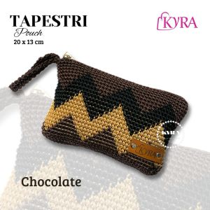 Dompet rajut tapestri zigzag dua ruang (20x13)