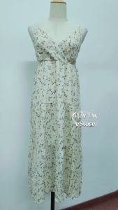 FS-MD084 Floral Adjustable Strap Sleeveless Flare Midi Dress 花卉调节吊带无袖宽松连身裙