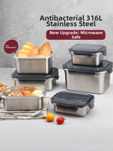 BAORUISHEN | 316L Stainless Insulated Microwave Safe Airtight Lunch Box Fridge Storage Box