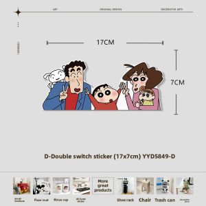 Cartoon Acrylic Switch Decorative Wall Stickers Plug Panel Cover Frame Creative 3D Hide Ugly Cover Adorable Style Home Decor