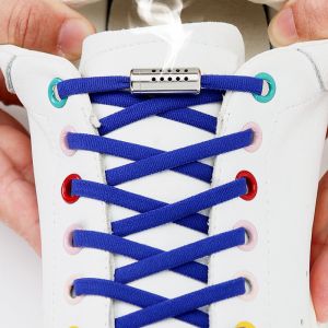 21 Color Elastic Shoelaces Aroma Deodorant No Tie Shoe Laces  Round Metal Lock Lazy Shoes Lace For Sneakers Children Adult