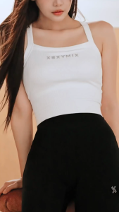 XEXYMIX Corrugated Seamless Logo Point Crop Olahraga Wanita - XFK3BC1501