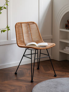 Outdoor Wicker-Style Iron Art Dining Chair Home Use Back Chair Commercially Used Restaurant Chair Outdoor Balcony Leisure Chair