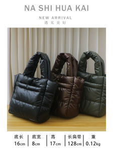 Autumn Winter Mini Shoulder Crossbody Bag Soft Cotton Nylon Retro Style Handbag Lightweight Portable Phone Bag for Young Women