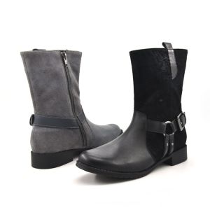 Aerosoles Womens Martin Boots Top Layer Cowhide Motorcycle Style Belt Buckle British Style Short Boots Winter Fashion Boots