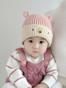 Thickened Knitted Baby Hat Winter Warm Ear Protection Childrens Knitwear Cute Girls Winter Hat Non-Folding Travel Outdoor