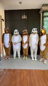 ไปแคมป์ปิ้งกันหนาวได้ดีสุด! ชุดมาสคอตน่ารักมากจีงๆๆ ✨ ฮิปโปน้อย น้องหมูเด้ง 🦛 สุดฮิต แฟชั่นเก๋ไก๋ สีสันสดใส ผ้านิ่มๆ ใส่สบาย (**ไซส์ผู้ใหญ่**)