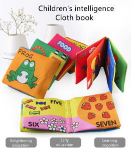 Baby Early Education Color soft fabric cloth book car animal Undersea digital fruit and vegetable theme book