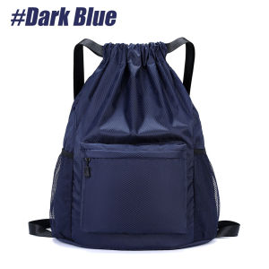 1PCS Waterproof Drawstring Backpack - Lightweight Gym Sack with Zip Pocket &Side Mesh PocketsSports Bag for Soccer(Men & Women)