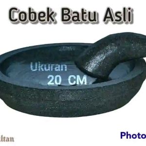 Cobek asli batu 20cm free mutu