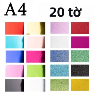 Giấy Kim Tuyến Phản Quang Nhiều Màu Sắc Chất Liệu Kim Loại 250gsm Khổ 8.27"x11.69" Dùng Cho Thủ Công DIY Làm Thiệp Scrapbooking Và Máy Cắt.