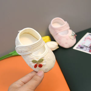 Spring and Autumn Baby Shoes 0 1 Year Old Princess Shoes Embroidered Baby Soft Bottom Non-Slip Toddler Shoes Cotton Breathable Baby Shoes