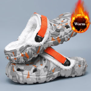 Mens Winter Slippers Soft Indoor Warm Women Slippers Summer Removable Sandals Men Non Slip Plush Fur Clogs Big Size Slippers 47