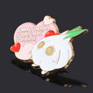 Emotional Support Garlic Brooch Positive Cute Heart Love Inspirational Pins Badge Backpack Decoration Jewelry Accessories Gifts