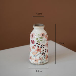 Fancy Retro Ceramic Vase Blue and White Porcelain Mini Small Ornaments Creative Living Room Flower Arrangement Dried Flower Niche Style Decorations