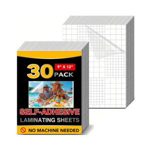 30 PCS Self-Adhesive CLEAR แผ่นเคลือบเย็น 9x12 นิ้วไม่จําเป็นต้องใช้เครื่องทนทานกันน้ําเอกสาร & Photo Protection