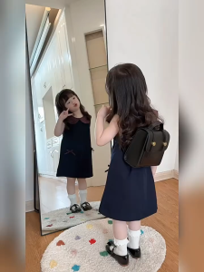 PRINCESS KESLI ชุดเดรสเด็ก ชุดเดรสลายสก็อตแขนกุด เดรสเด็กผู้หญิง 1-9 ปี