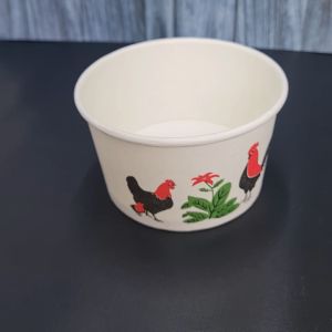 Mangkok Kertas Ayam 12 oz 360 ml + Lid / Tutup / Paper Bowl Ayam / Mangkok Kertas Bakso / Mangkok Es / Mangkok Kertas (25 pcs)