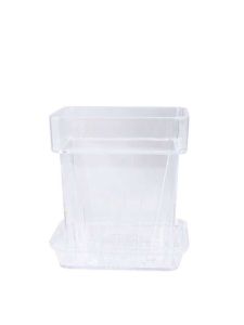 Breathable Butterfly Orchid Plastic Flower Pot with Side Holes Simple Design Desktop Root Viewing Square Transparent Hanging Wall Plant Pots