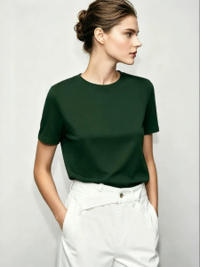 AMII | Slimming Versatile Round Neck T-Shirt High Quality Cotton Elastic