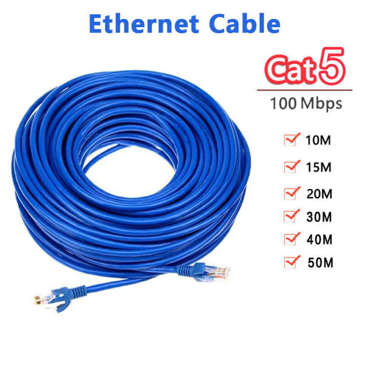 【10-50 Meters】Ethernet Cable 100Mbps RJ45 LAN Network Wire Internet Cable CAT5 Standards for Computer Router Cord Laptop Network Card