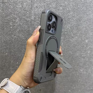 Armor Magnetic Holder Case For Samsung S25 S24 S26 Ultra A56 5G A16 A36 A17 A26 A06 A07 A05S For Magsafe Wireless Charge Cover