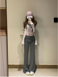 QIANMANZI | Bộ Quần Áo Body Slim Fitting và Quần Chuông Thời Trang