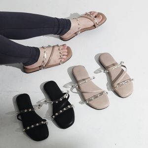WINOD Pearl Sandal Wanita Sandal Fashion Warna Black Army Mocca Ivory Ukuran Sandal Wanita 37-41 - Lazada