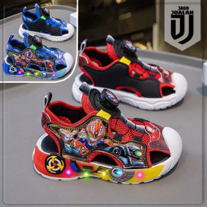 Sandal Gunung Anak LED Tali Putar Motif Ultraman
