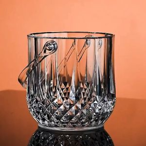 Acrylic Ice Bucket Crystal Transparent Ice Bucket FREE Tong Clip Bekas Ais 亚克力冰桶