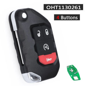 KEYECU 433MHz PCF7939M 4A FCC ID: OHT1130261 68416784AA Keyless Go Smart Remote Key Fob for Jeep Wrangler JL Gladiator 2018-2022