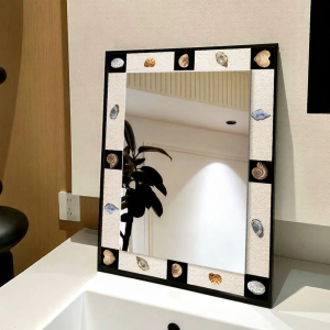 YASISHA | Space Enhancing Wall Hanging Mirror for Shops with Decorative Seashell Design