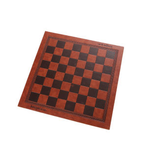 Vintage Design Leather Soft Chessboard Foldable Embossed Leather Board Game Props Portable Checkers Chess Intellectual Toy