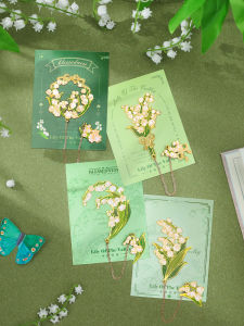 Elegant Metal Bookmark with Lily of the Valley Traditional Chinese Style Gift