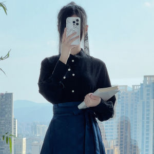 เสื้อเชิ้ตสไตล์จีนใหม่ปรับแต่งอย่างหรูหรา ปกตั้ง กระดุมด้านหน้า เสื้อท่อนบน สําหรับการเดินทางทุกวัน แฟชั่นแห่งชาติระดับไฮเอนด์ ผู้หญิง ฤดูใบไม้ร่วง