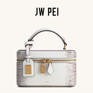 JW PEI Women Shoulder Bag Crossbody Handbag Croc Embossed Small Square Box Purse French Vintage Messenger Bags Exquisite Ladies