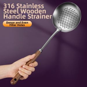 Household Walnut Handle 316 Stainless Steel Cooking Spatulas