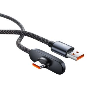 10A 100W PD 90° Elbow Cable Aluminum Alloy Braided Line USB To Type C Cable Fast Charging High Speed Data Transmission Cord 2026