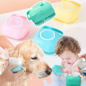 Body Scrubber with Soap Dispenser for Shower Soft Silicone Exfoliating Brushes Bath Loofah for Babies Kids Women Men and Pets