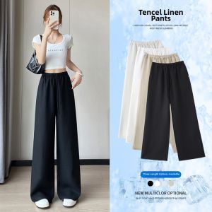 La Chapelle | Summer Lightweight and Drape Tencel Linen Pants High Waist Loose Straight