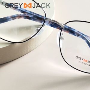 Grey Jack Frame Kacamata Model Cat Eye Fashion Wanita Bahan Metal Ringan Bisa Minus Antiradiasi Blueray Photocromic Bluecromic 007