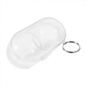 Portable Table Tennis Storage Box with Keychain Transparent Plastic Table Tennis Protective Storage Cover Outdoor Table Tennis Accessories Mini Portable Pong Table Tennis Ball Case 2 Balls Holder with Key Chain